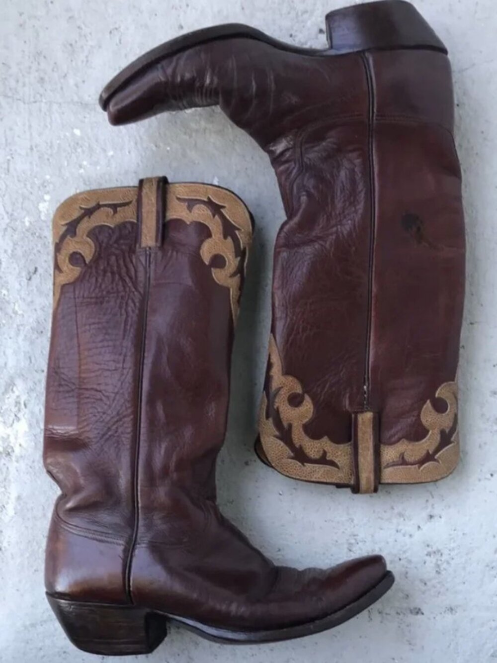 Vintage Lucchese, tall brown cowboy boots size 9.5/10 Women's